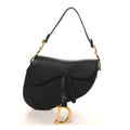 Christian Dior Grained Calfskin Saddle Bag Black