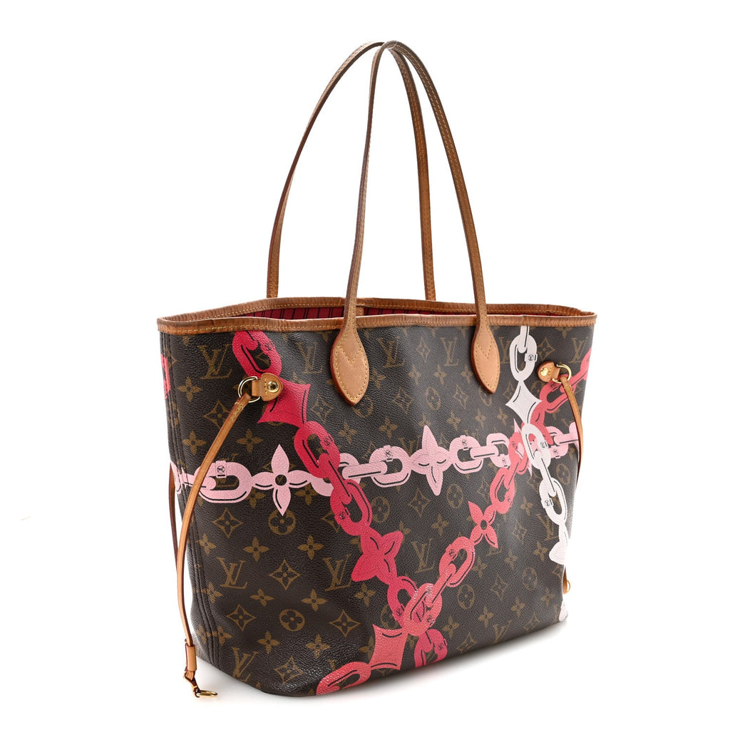 Louis Vuitton Monogram Bay Neverfull MM Rose Ballerine Poppy