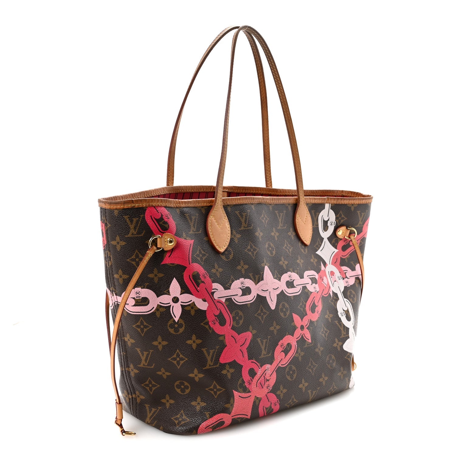 Louis Vuitton Monogram Bay Neverfull MM Rose Ballerine Poppy