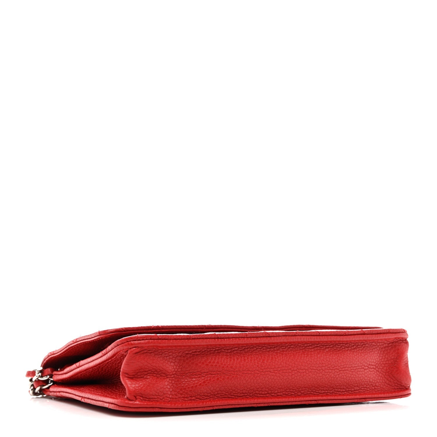 Chanel Caviar Quilted Wallet on Chain WOC Red