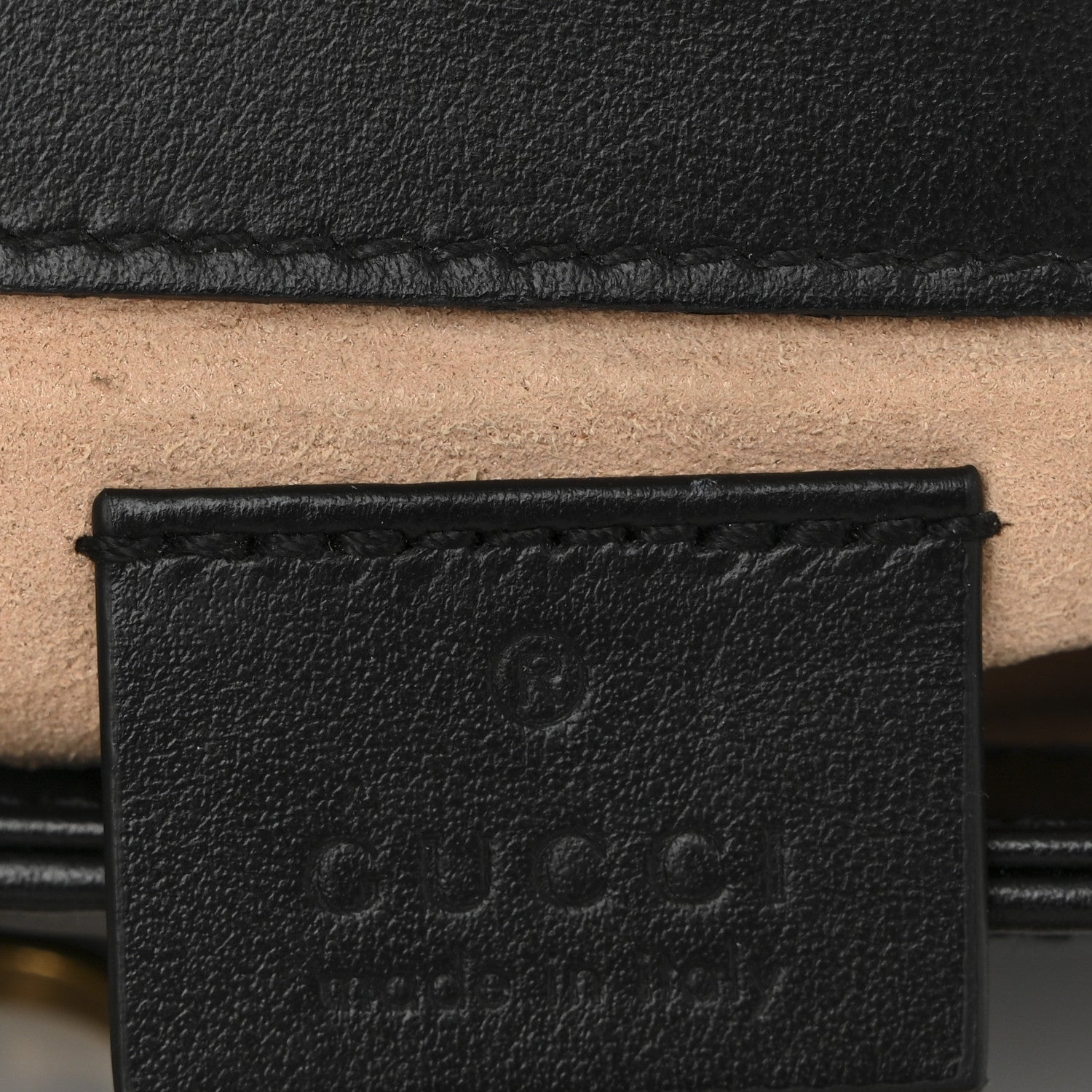 Gucci Calfskin Matelasse Super Mini GG Marmont Shoulder Bag Black