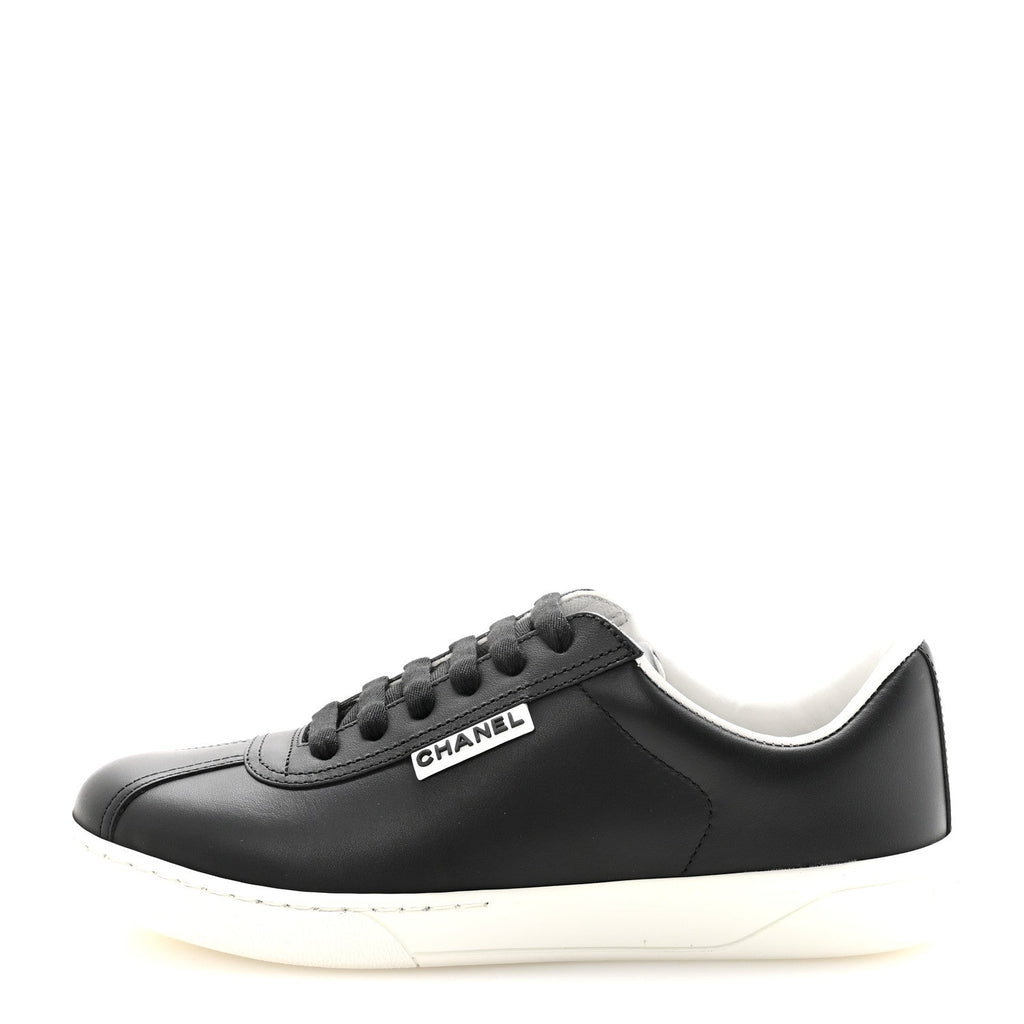 Calfskin CC Womens Sneakers 37 Black