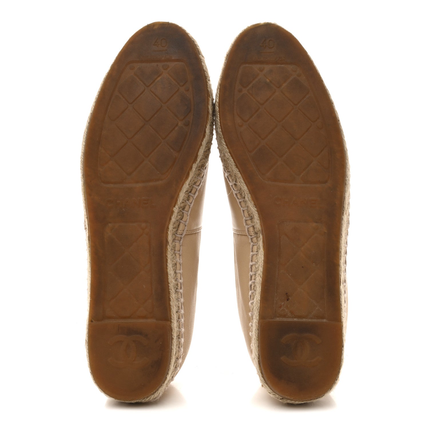 Lambskin CC Espadrilles 40 Beige Black