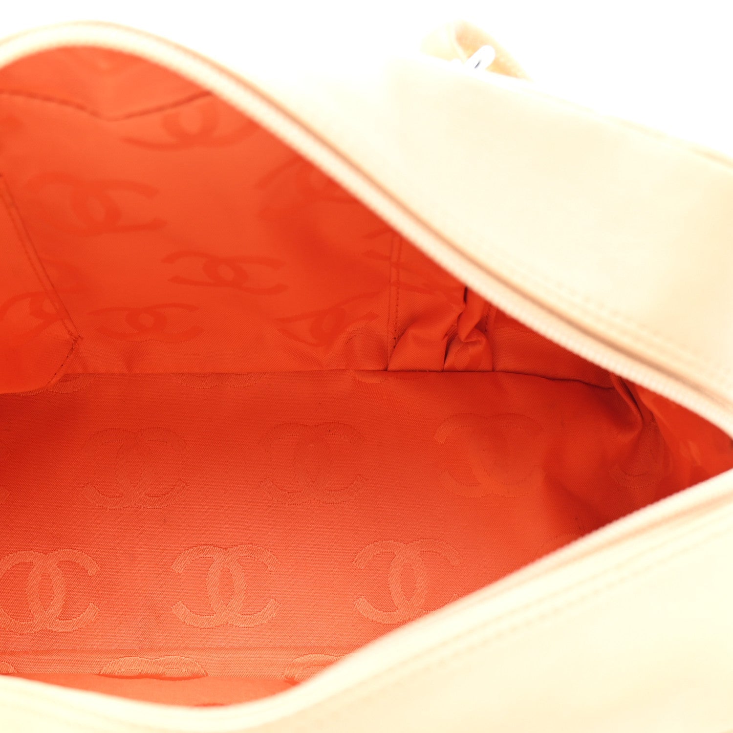 Chanel Calfskin Quilted Cambon Quilted Large Bowler Beige