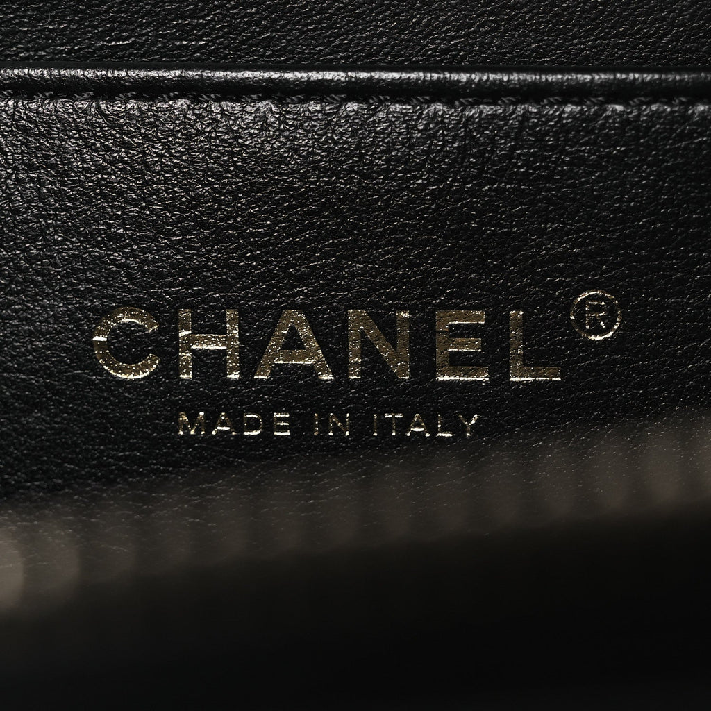 Chanel Shiny Calfskin Quilted Small Pick Me Up Vanity Case Black