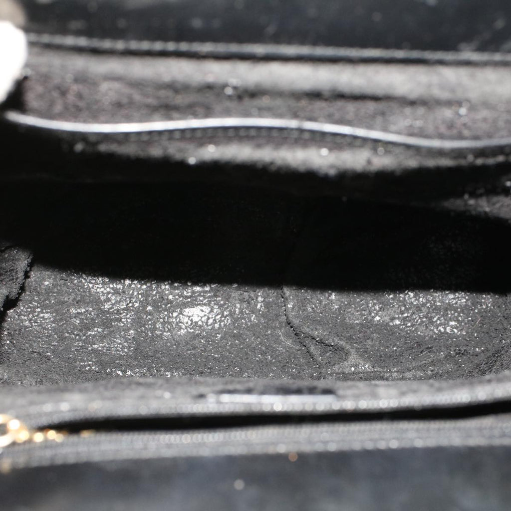 GUCCI Bamboo Gamaguchi Hand Bag Leather Black 000.781.0295  43320