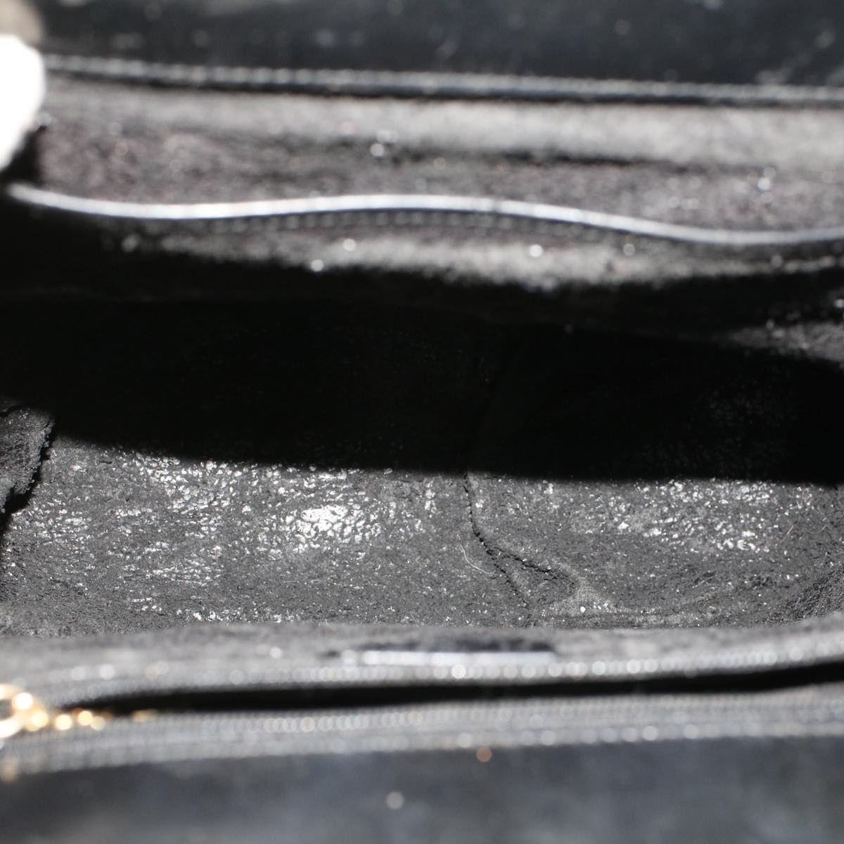 GUCCI Bamboo Gamaguchi Hand Bag Leather Black 000.781.0295  43320