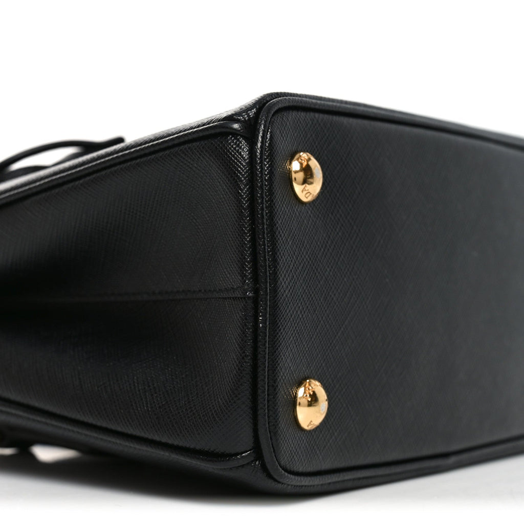 Prada Saffiano Lux Micro Galleria Shoulder Bag Black