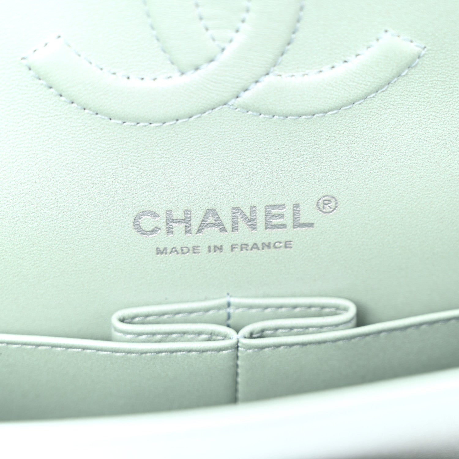 Chanel Iridescent Calfskin Quilted Medium Double Flap Light Blue
