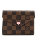 Louis Vuitton Damier Ebene Victorine Wallet Rose Ballerine