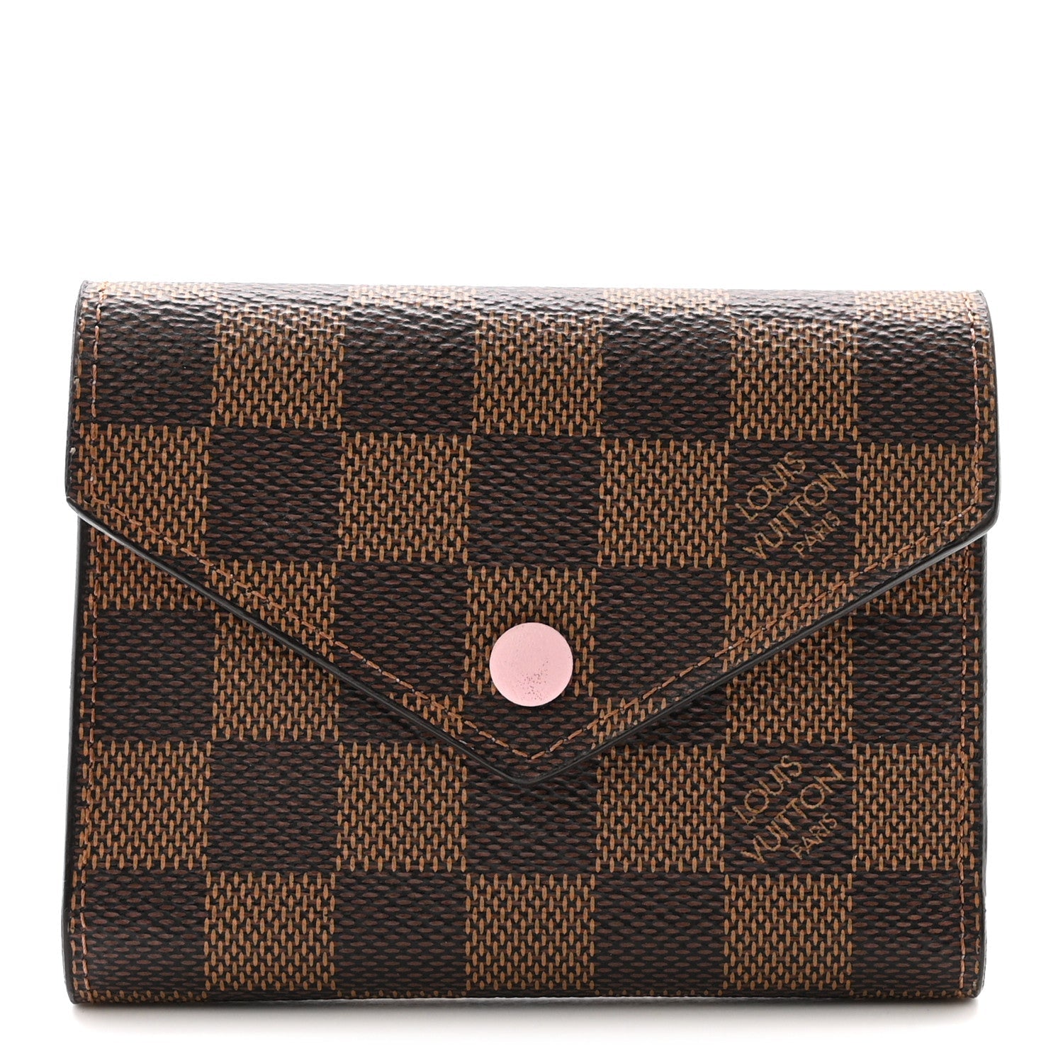 Louis Vuitton Damier Ebene Victorine Wallet Rose Ballerine