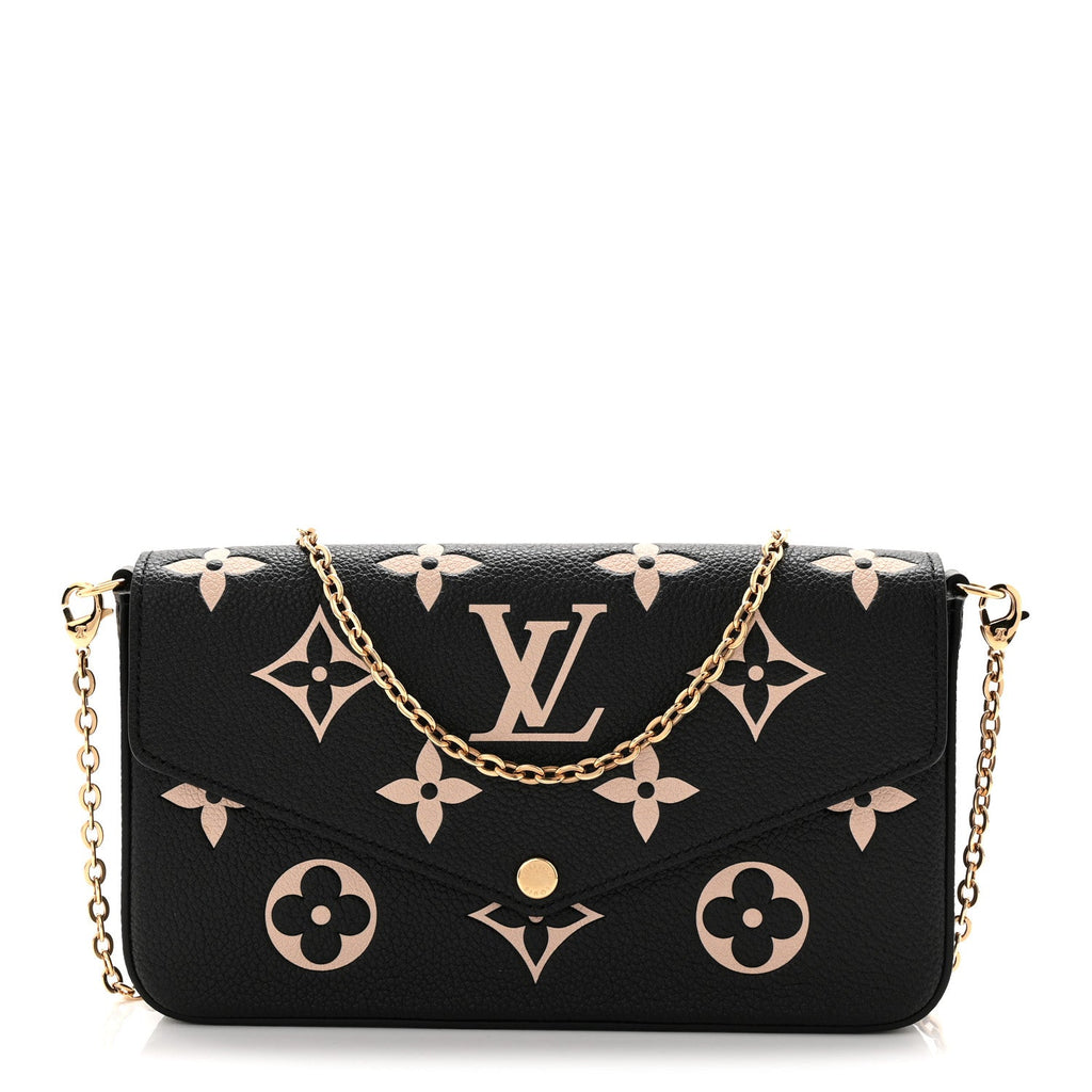 Louis Vuitton Empreinte Monogram Giant Felicie Pochette Black Beige