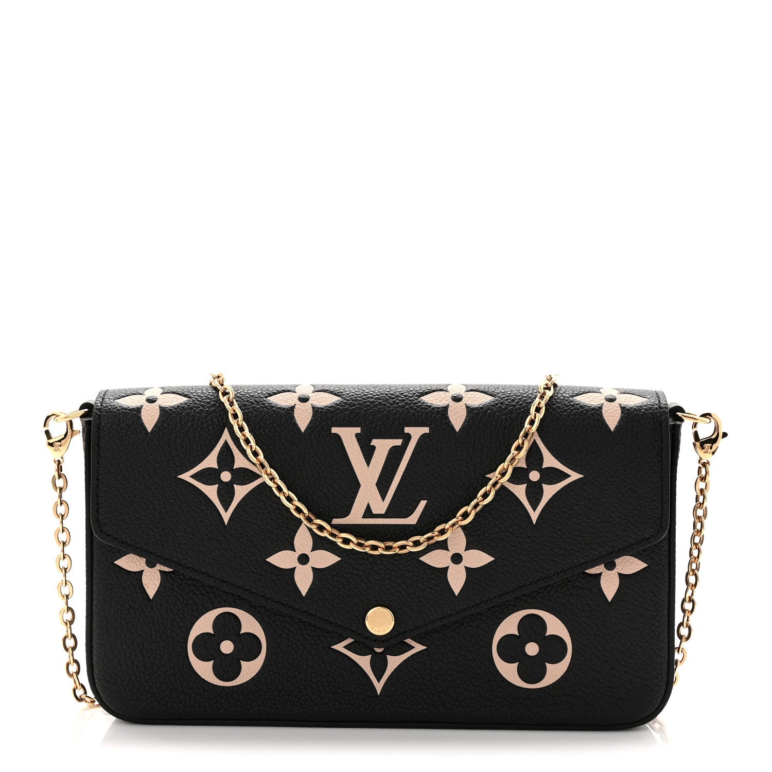 Louis Vuitton Empreinte Monogram Giant Felicie Pochette Black Beige