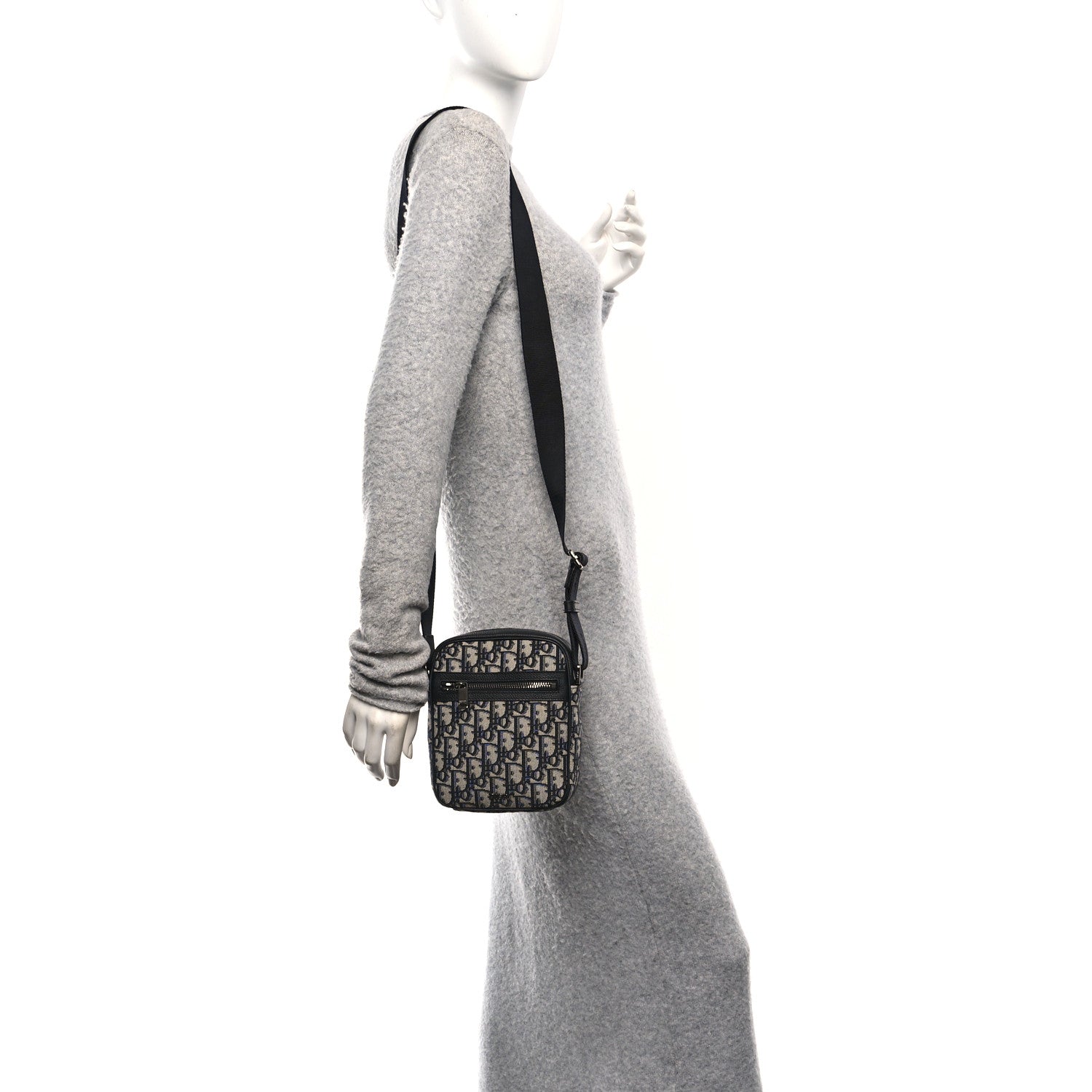 Christian Dior Oblique Messenger Pouch Beige Black