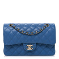 Chanel Caviar Quilted Medium Double Flap Blue