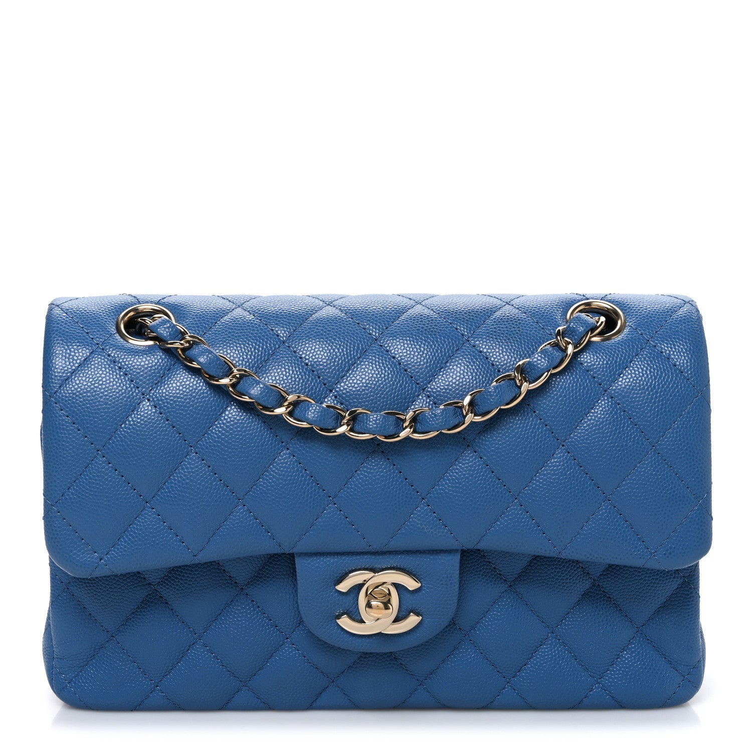 Chanel Caviar Quilted Medium Double Flap Blue