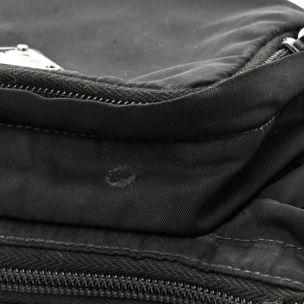Prada Re-Nylon Saffiano Metal Triple Pocket Belt Bag Black