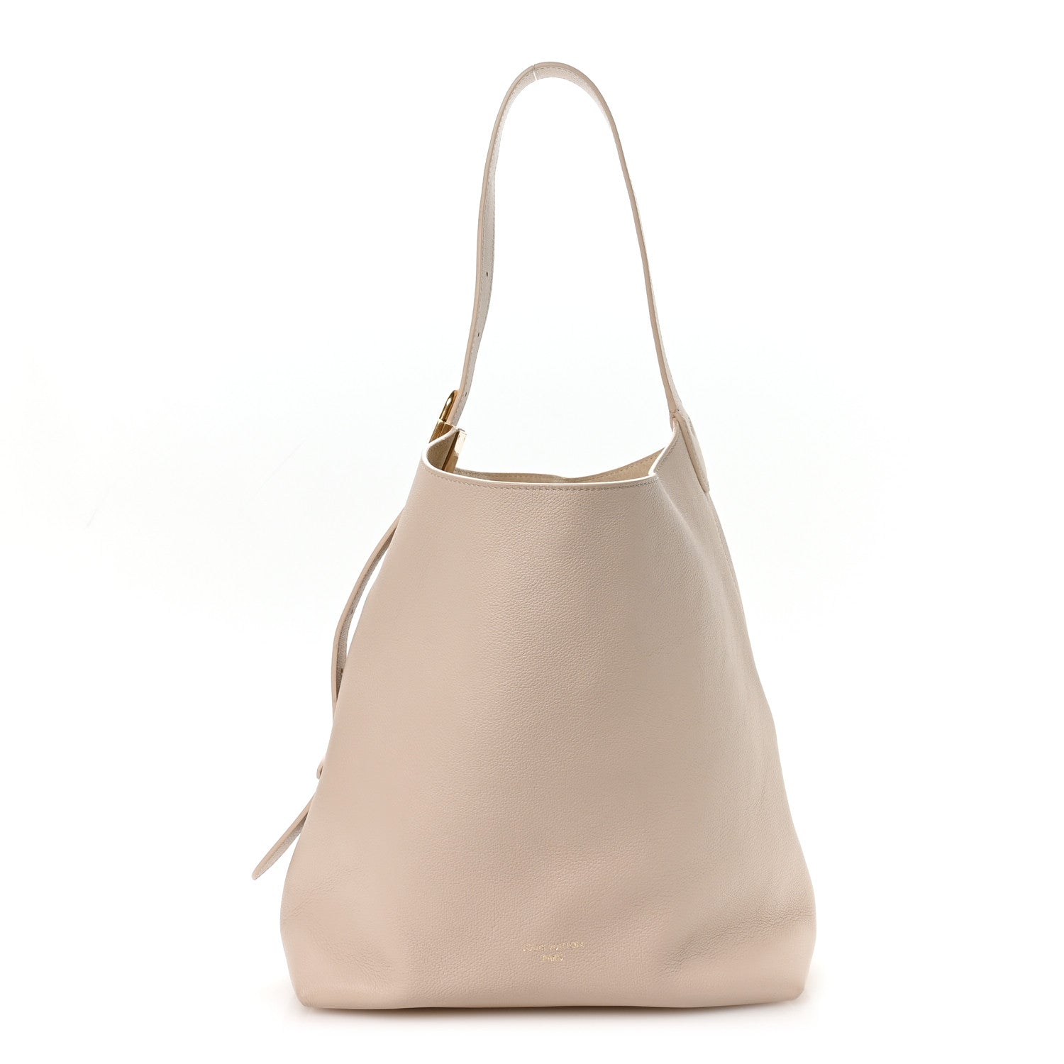Louis Vuitton Grained Calfskin Low Key Hobo MM Limestone