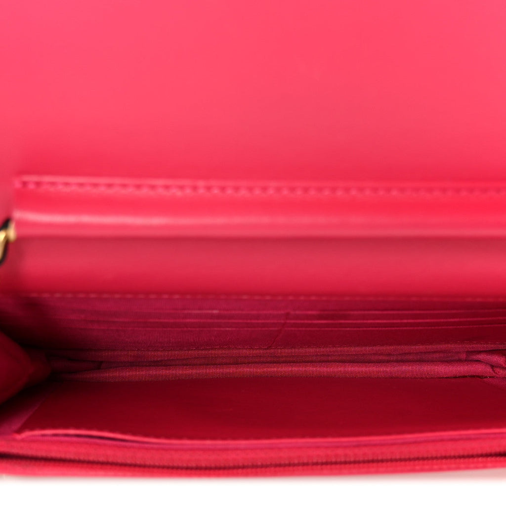 Chanel Tweed Calfskin Signe Wallet On Chain WOC Black Pink Orange