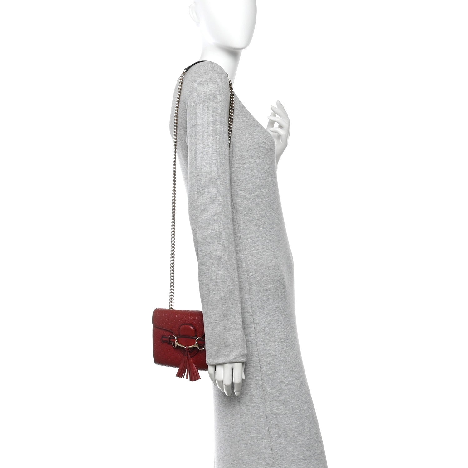 Gucci Soft Microguccissima Mini Emily Chain Shoulder Bag Rosso