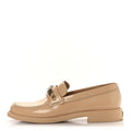 Chanel Shiny Calfskin Logo Loafers 40 Beige