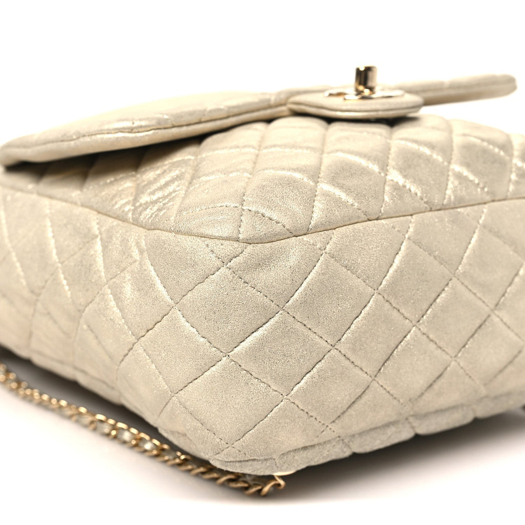 Chanel Metallic Lambskin Quilted Small In Seoul Backpack Light Gold