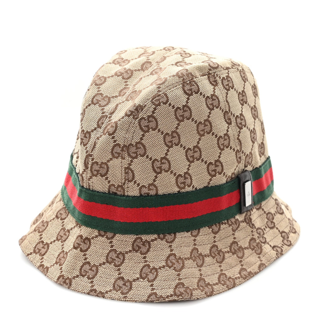 Gucci Monogram Web Bucket Hat M Brown