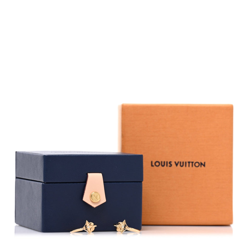 Louis Vuitton 18K Yellow Gold Diamond Small Idylle Blossom Hoop Earrings