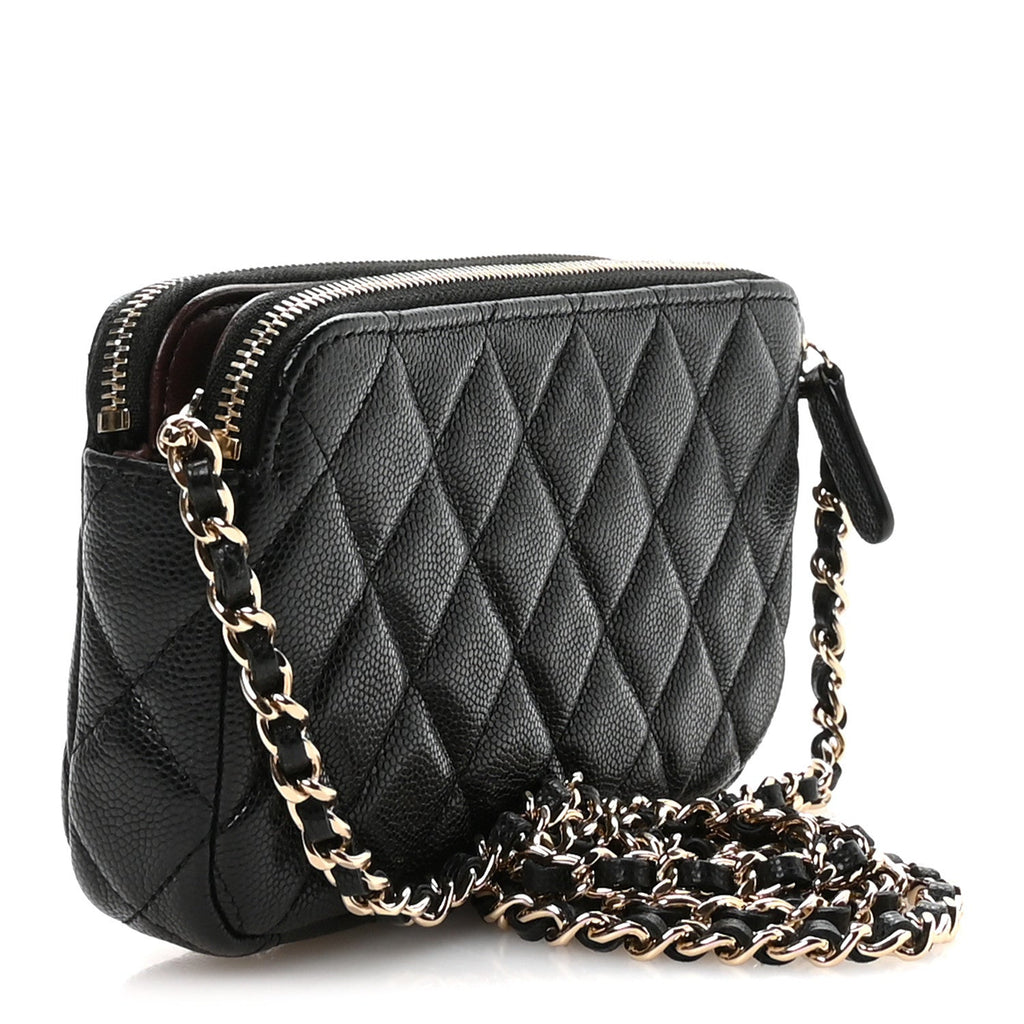 Chanel Caviar Quilted Small Clutch With Chain Black