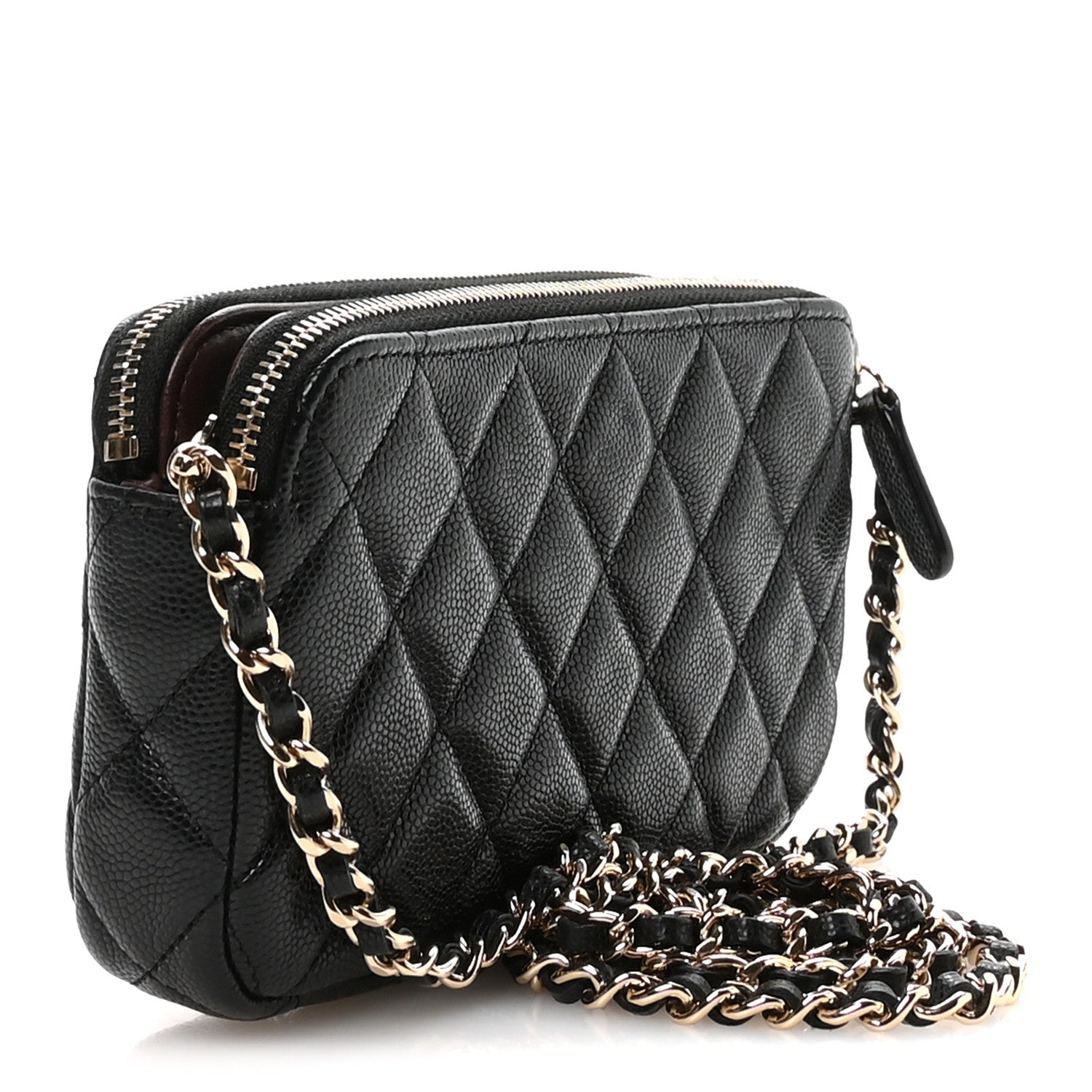 Chanel Caviar Quilted Small Clutch With Chain Black
