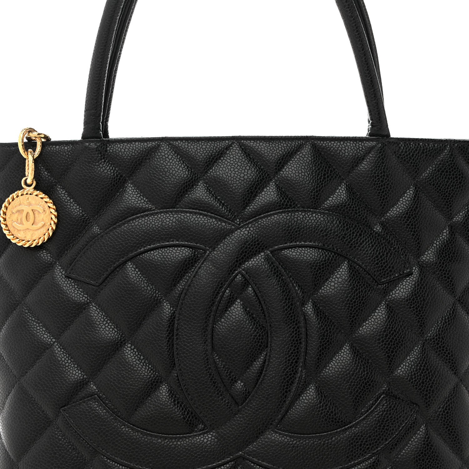 Chanel Caviar Quilted Medallion Tote Black