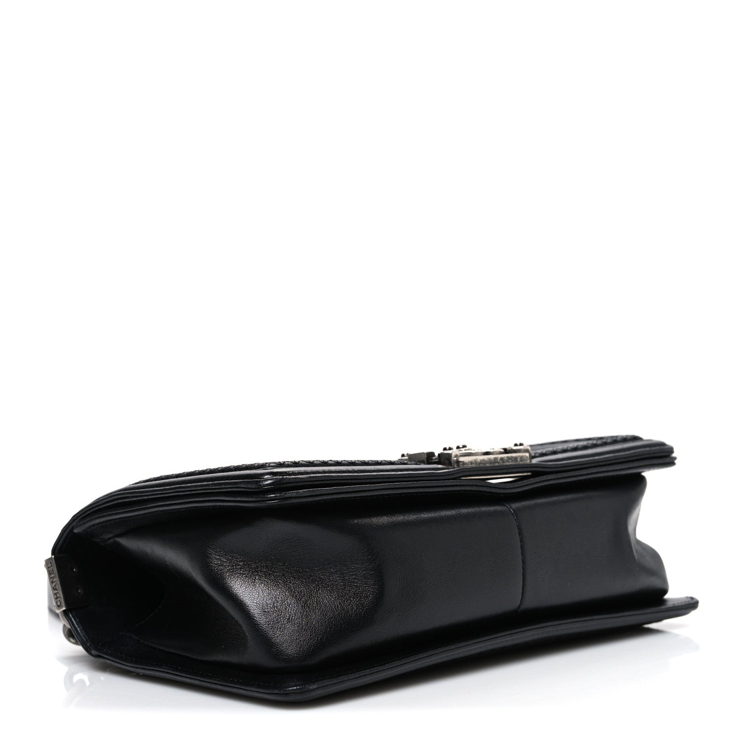 Chanel Lambskin Stitched Medium Boy Flap Black