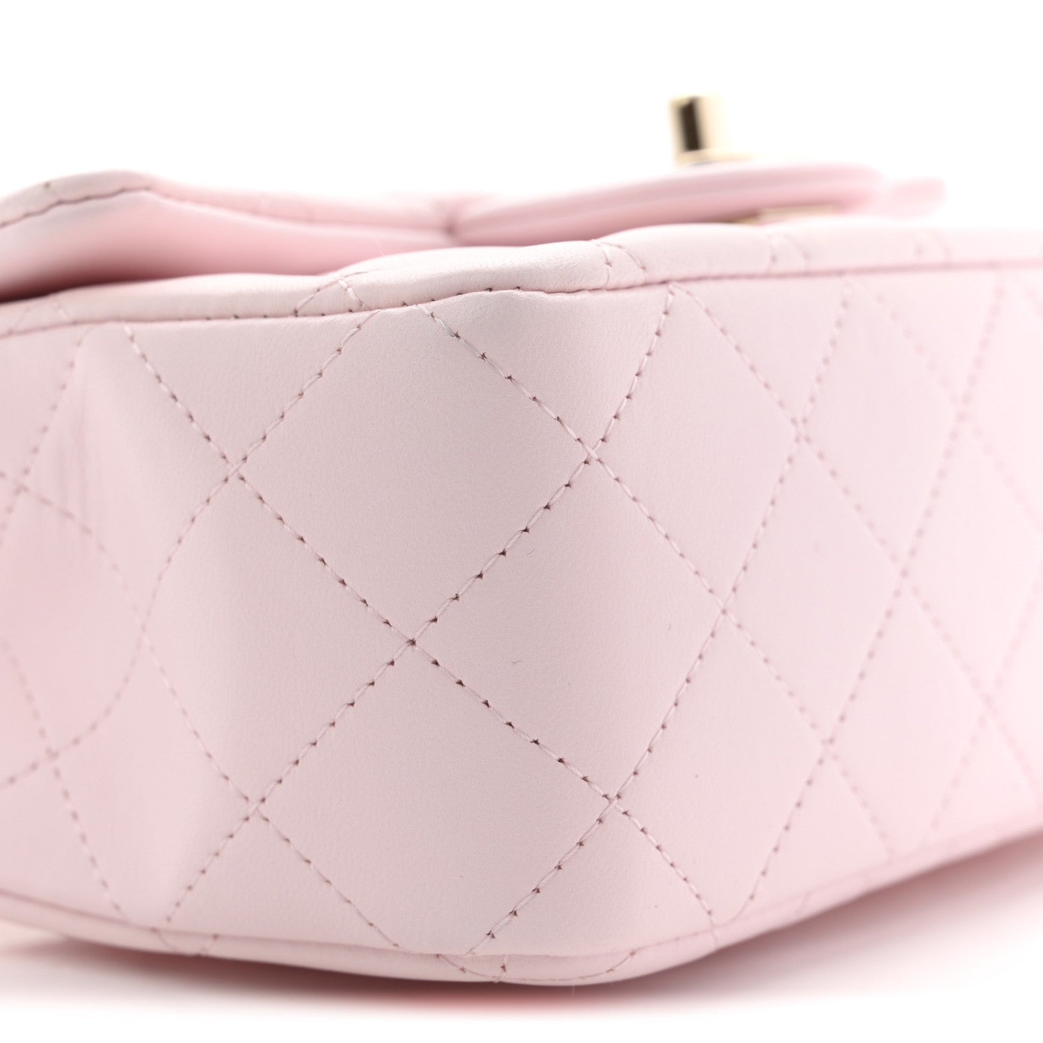Chanel Lambskin Quilted Mini Top Handle Rectangular Flap Light Pink