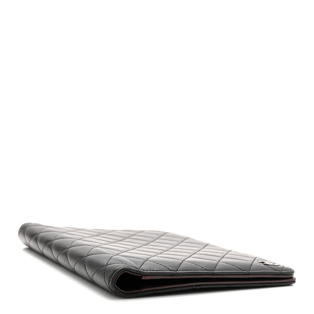 Lambskin Quilted Large Agenda Cover Black