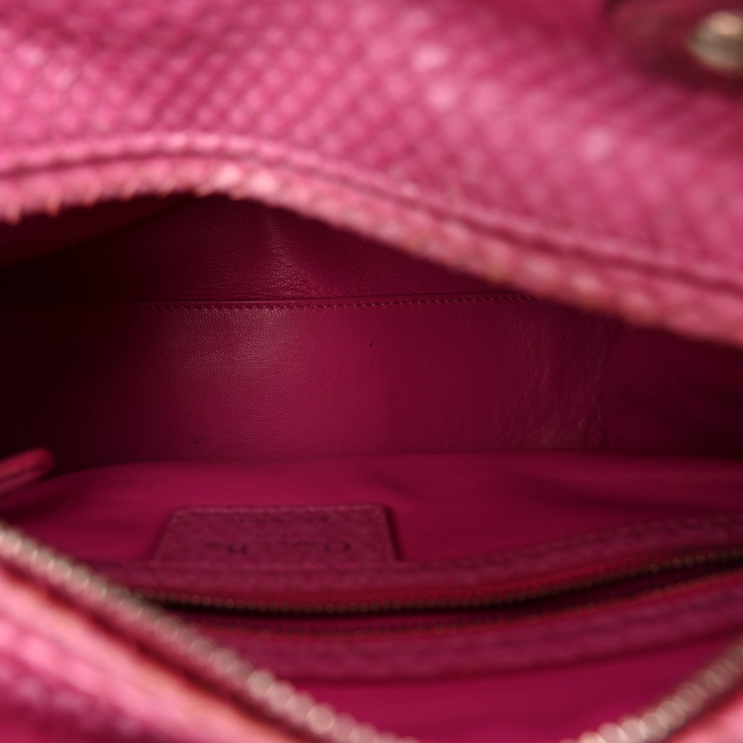 Christian Dior Snakeskin Medium Lady Dior Pink