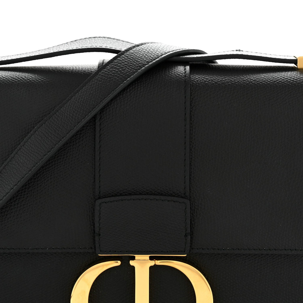 Christian Dior Grained Calfskin 30 Montaigne Flap Bag Black