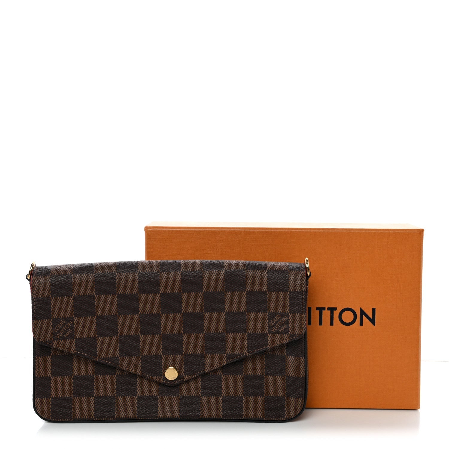 Louis Vuitton Damier Ebene Pochette Felicie Chain Wallet