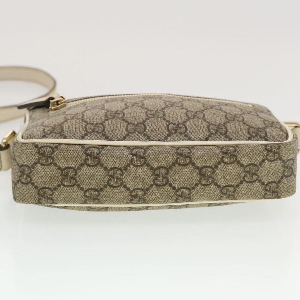 GUCCI GG Canvas Shoulder Bag PVC Leather Beige 201447  43748