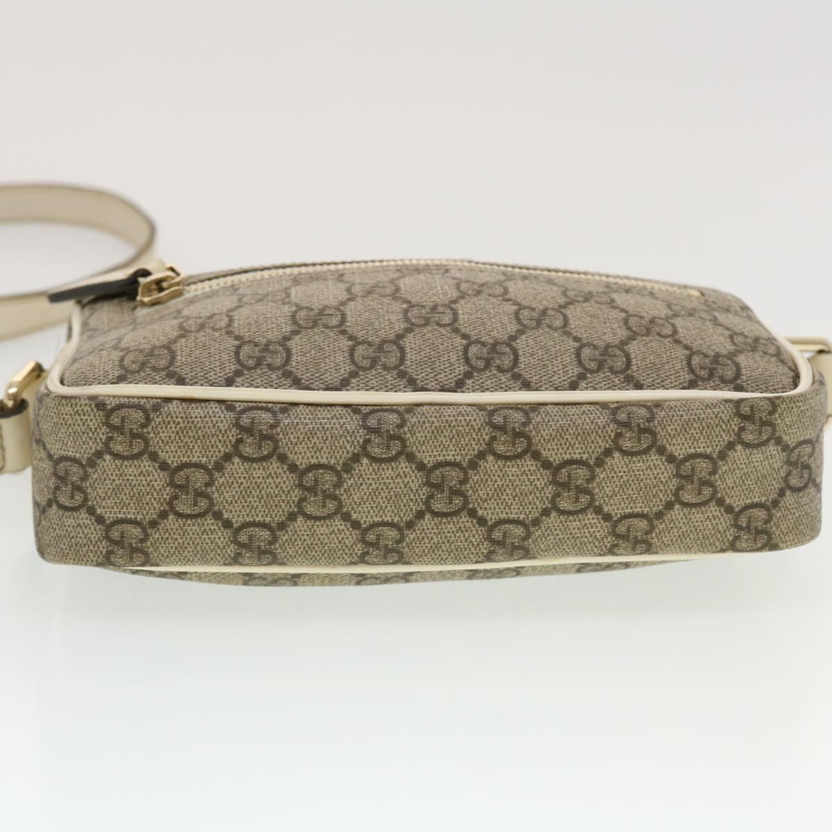 GUCCI GG Canvas Shoulder Bag PVC Leather Beige 201447  43748