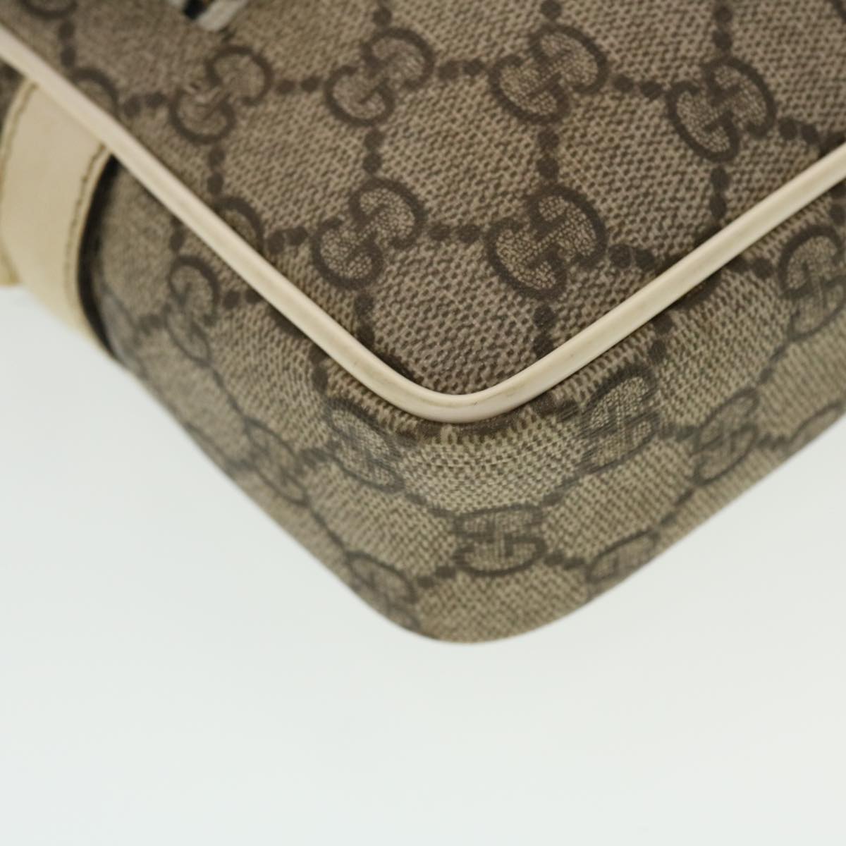 GUCCI GG Canvas Shoulder Bag PVC Leather Beige 201447  43748