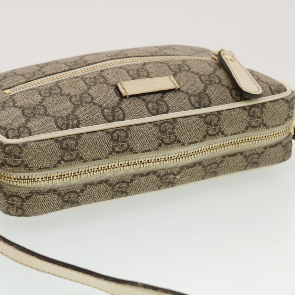 GUCCI GG Canvas Shoulder Bag PVC Leather Beige 201447  43748