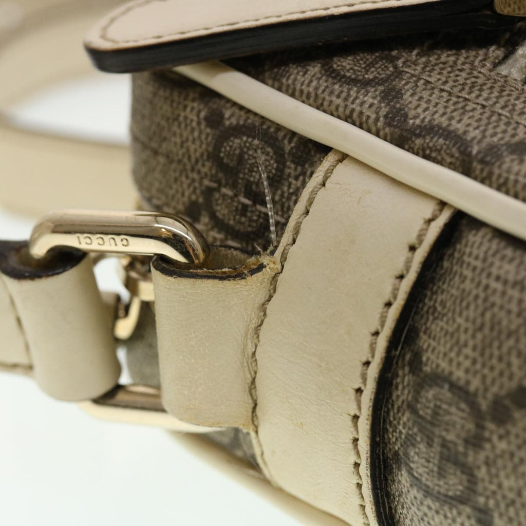 GUCCI GG Canvas Shoulder Bag PVC Leather Beige 201447  43748