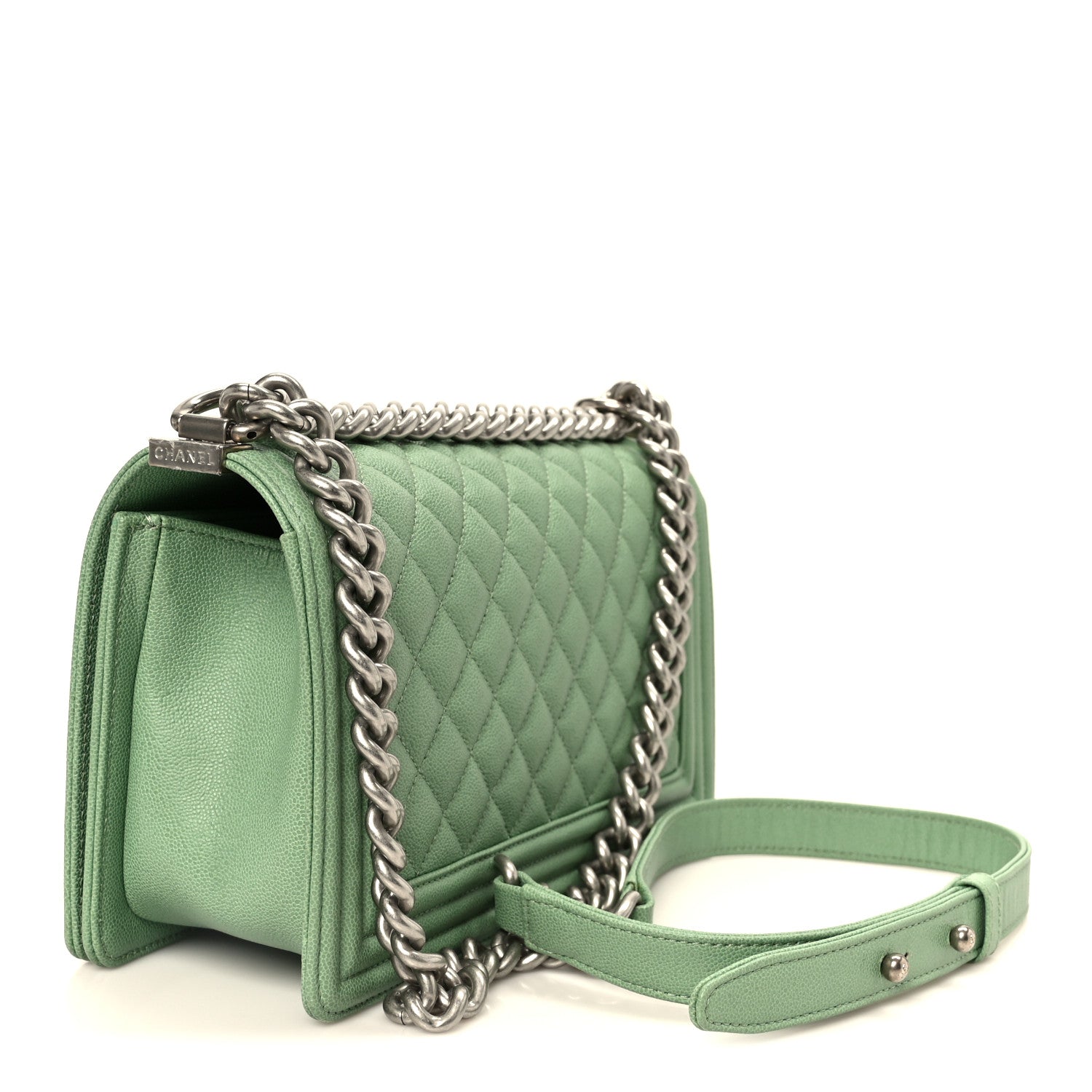 Chanel Caviar Quilted Medium Boy Flap Green