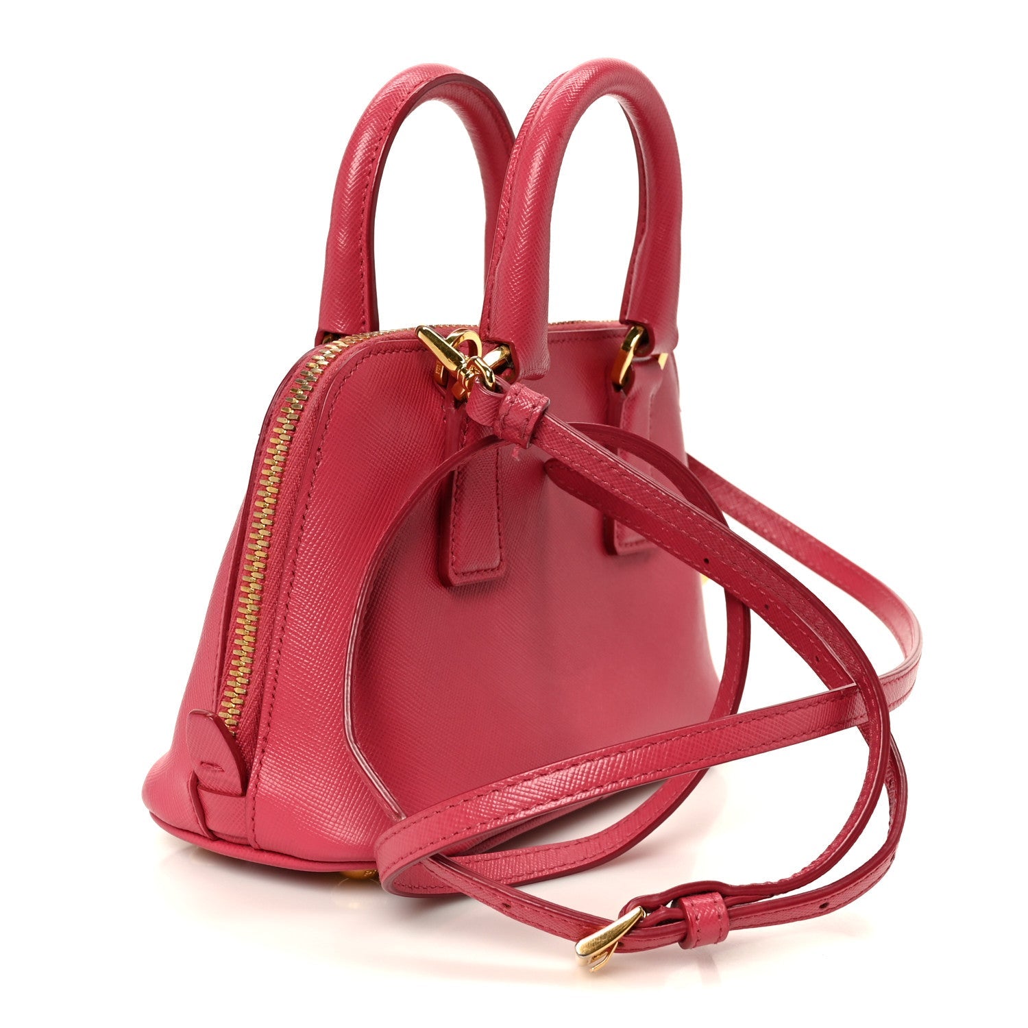 Prada Saffiano Lux Mini Promenade Tote Fuxia