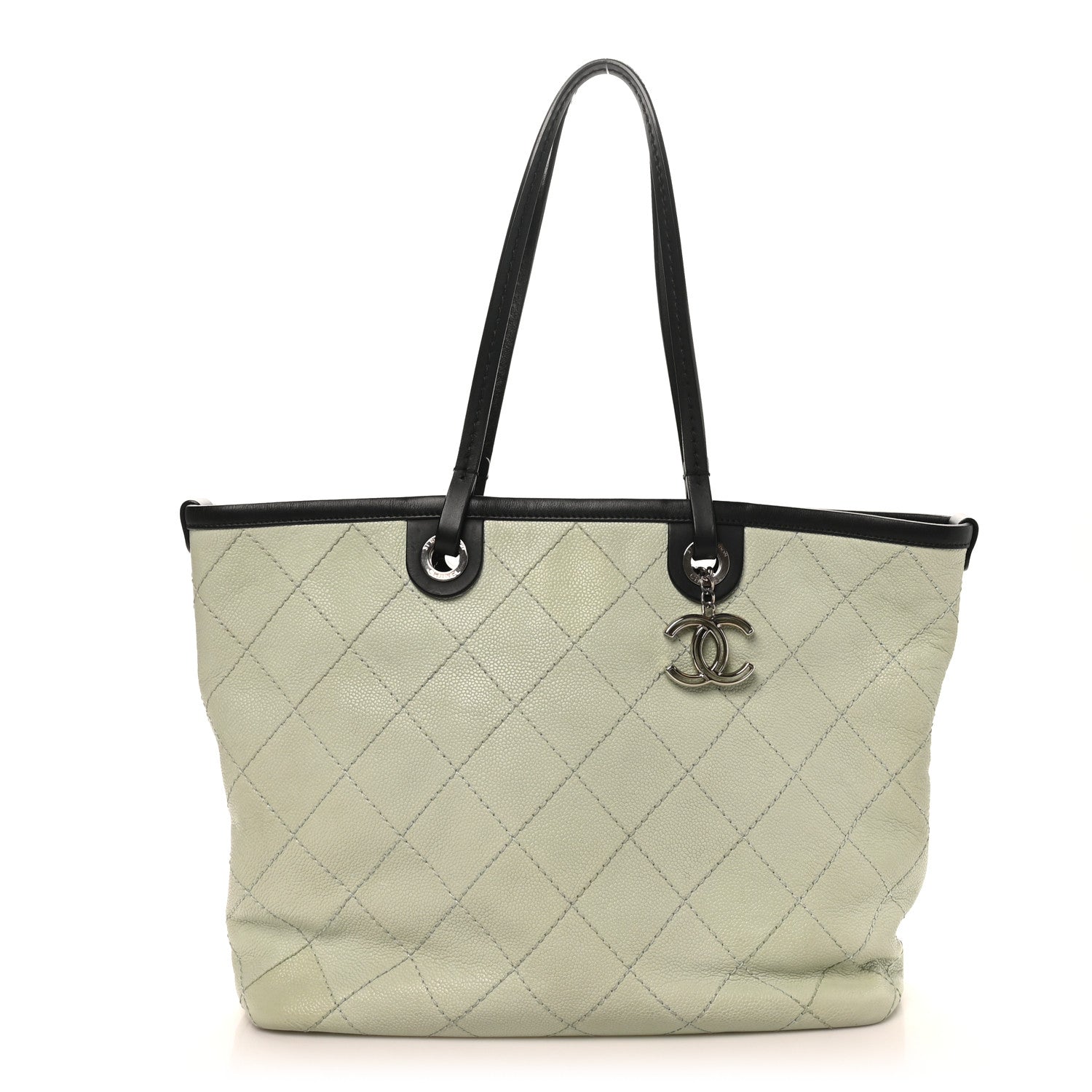 Chanel Grained Calfskin Shopping Fever Tote Green