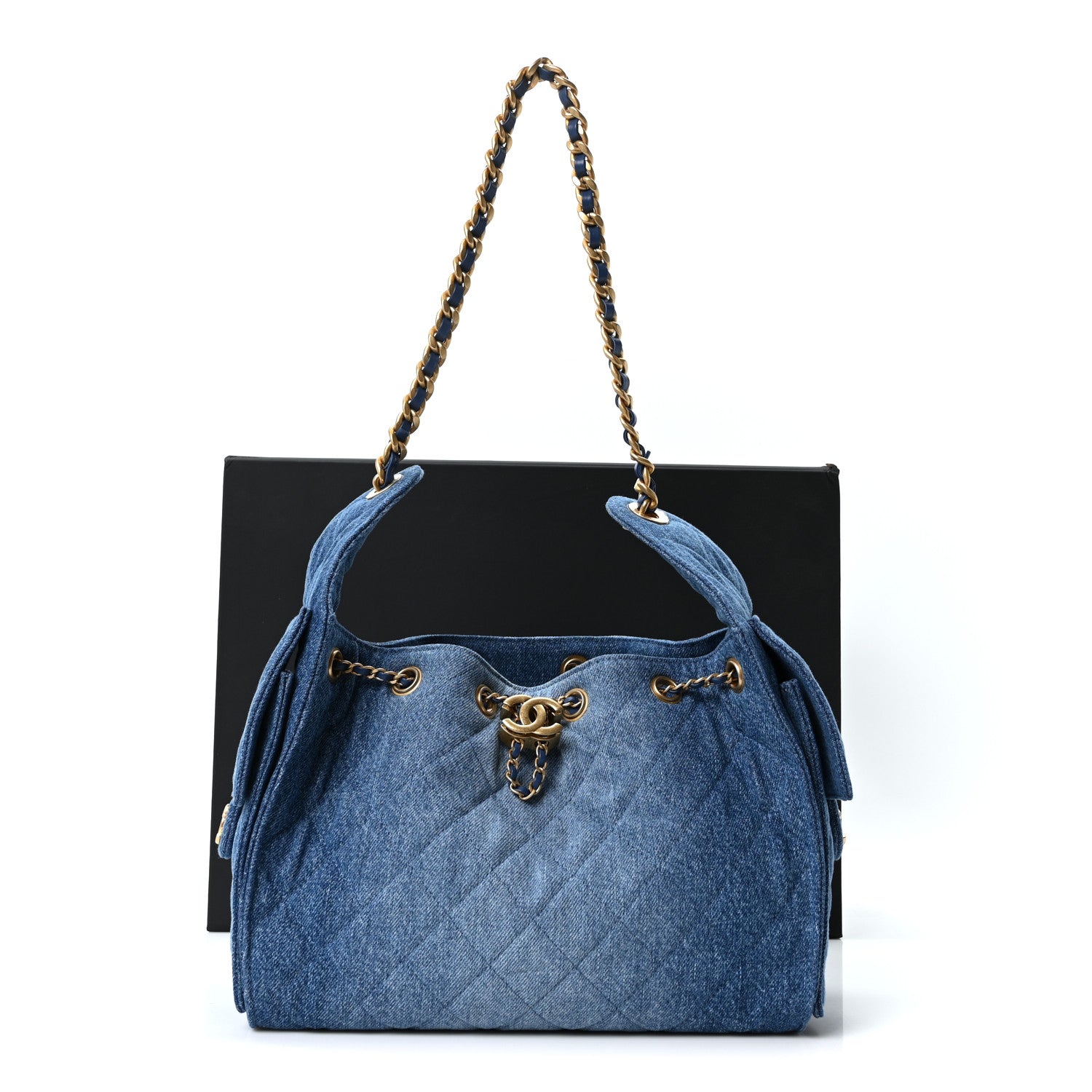 Chanel Washed Denim Quilted Small Chanel 25 Handbag Blue