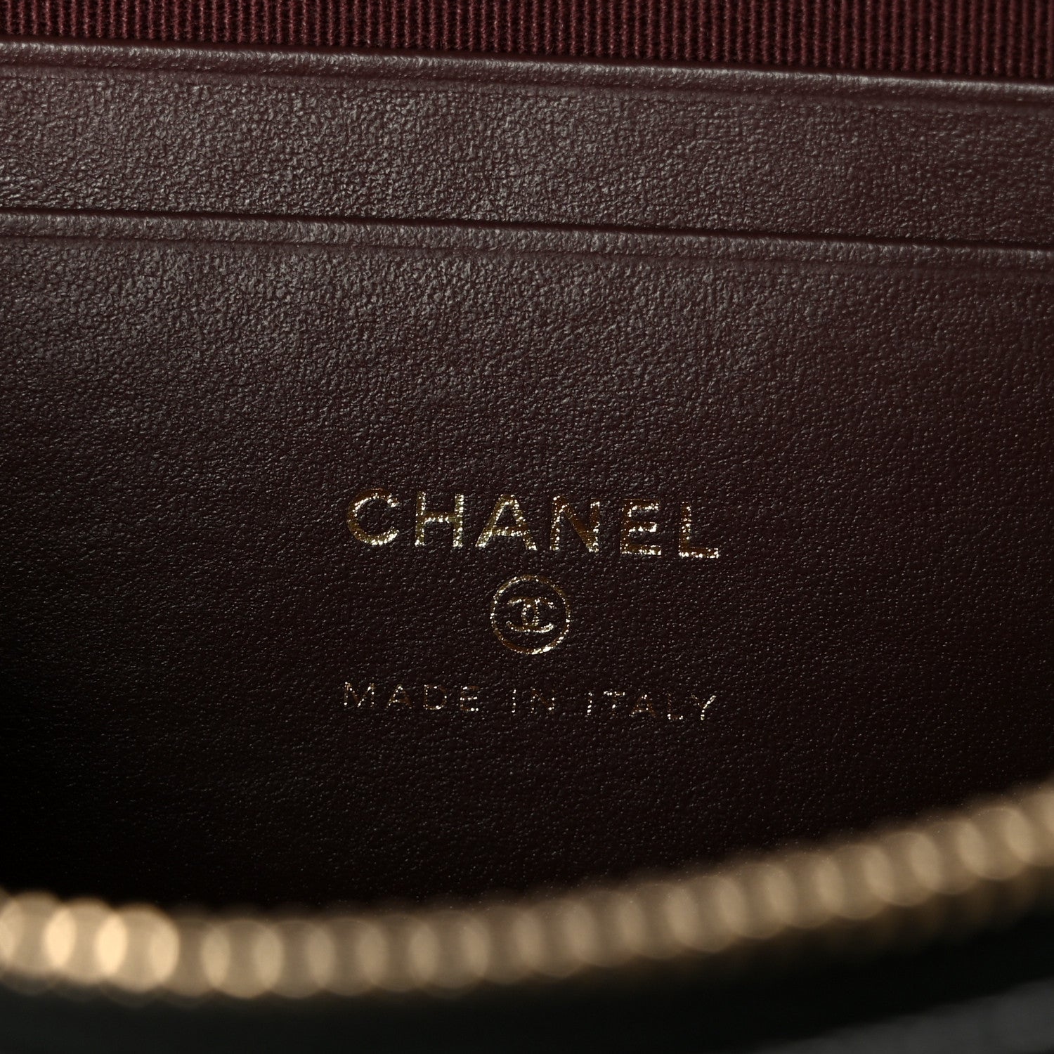 Chanel Caviar Quilted Top Handle Slim Vanity With Chain Black