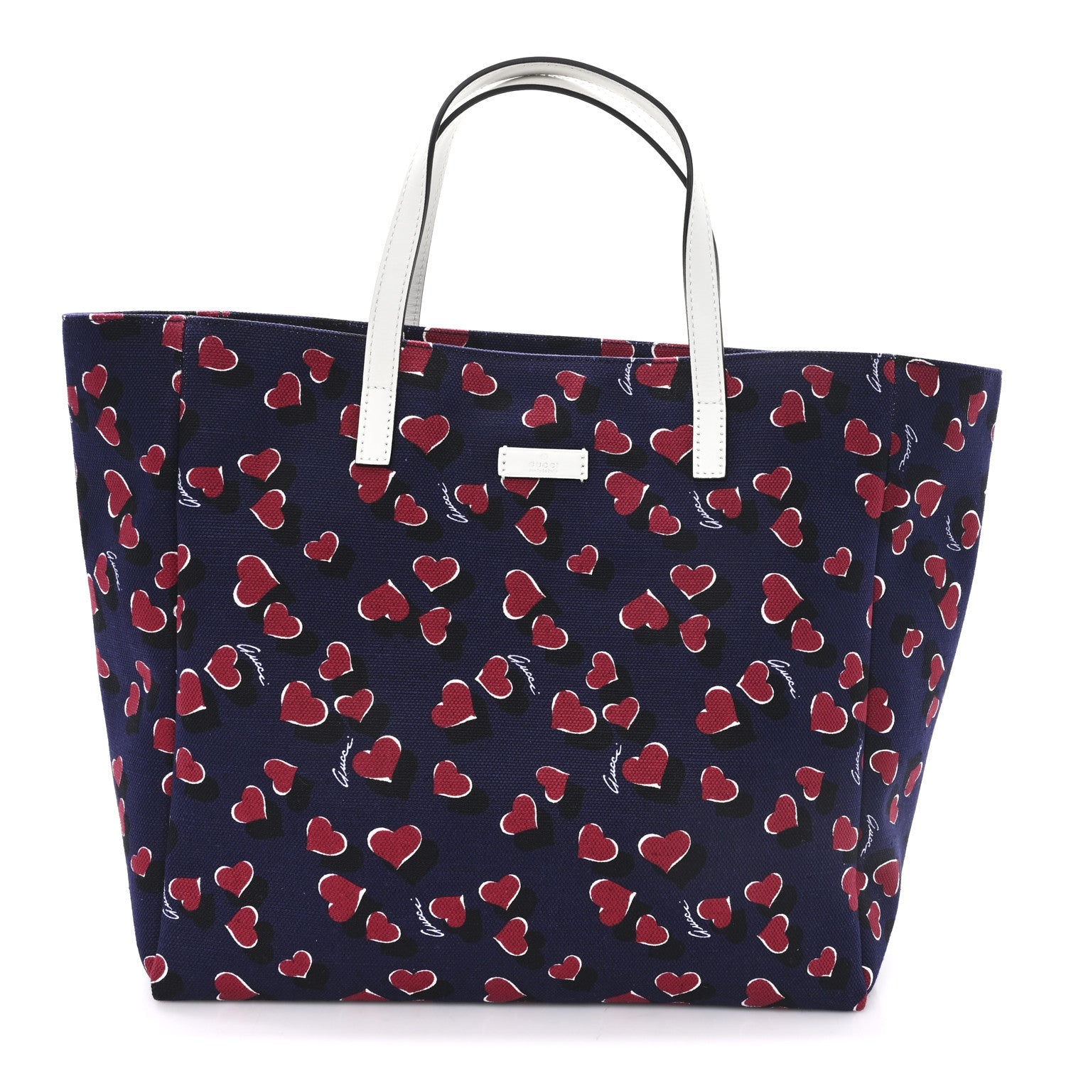 Gucci Canvas Heartbeat Print Medium Tote New Wine
