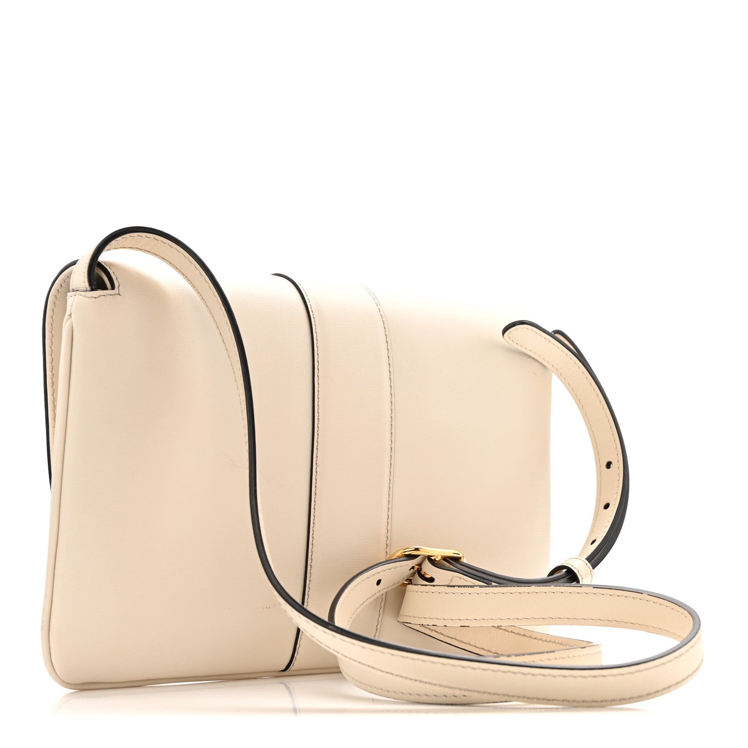 Gucci Calfskin Small Arli Flap Shoulder Bag Mystic White