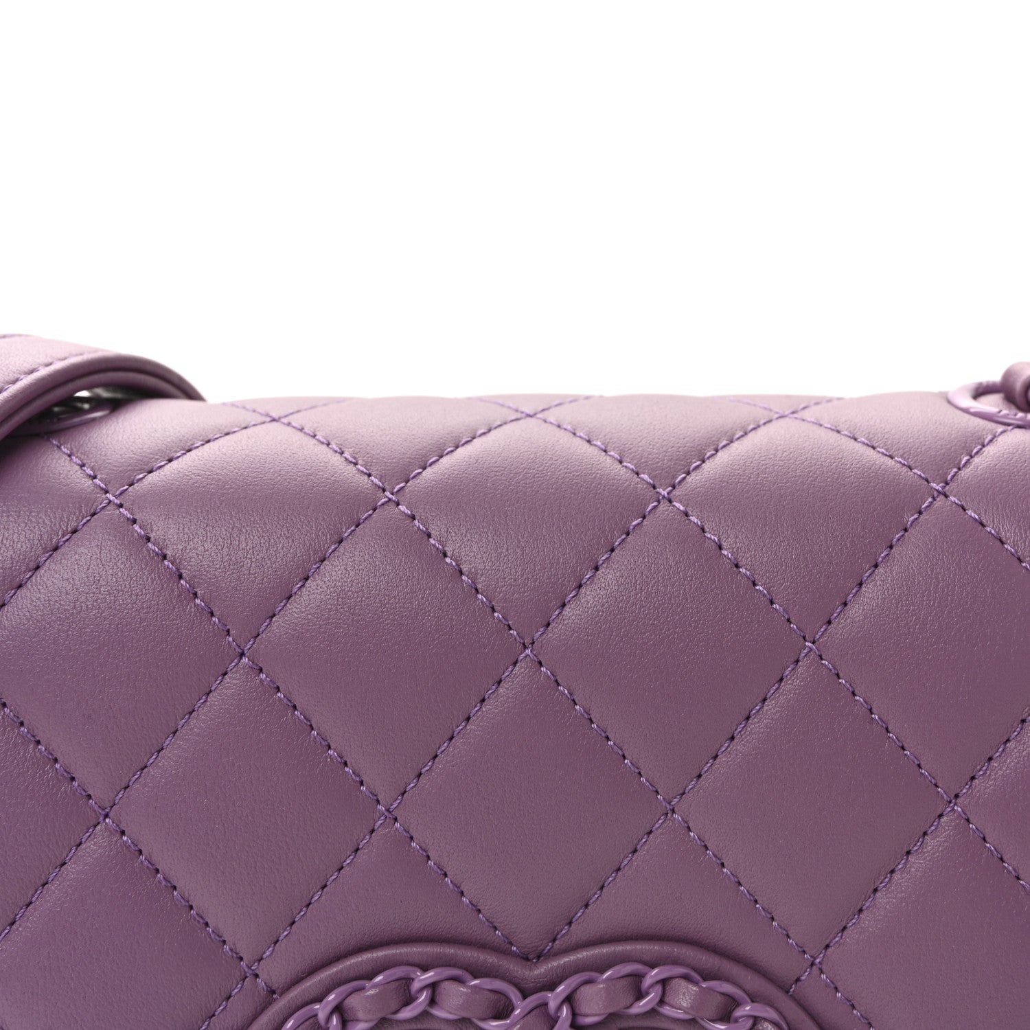 Chanel Lambskin Quilted Small CC Filigree Flap Purple
